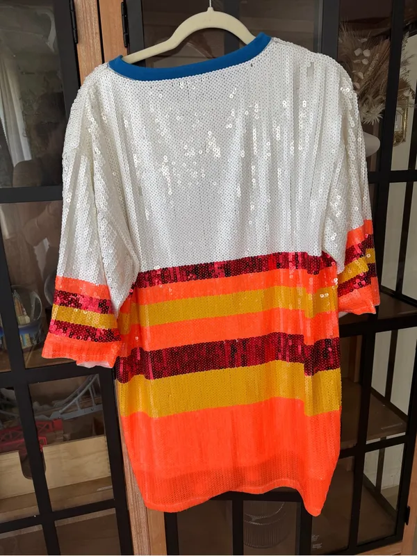Houston Astros sequins tshirt dress MLB Sparkle city QOS baseball short sleeve - Image 8