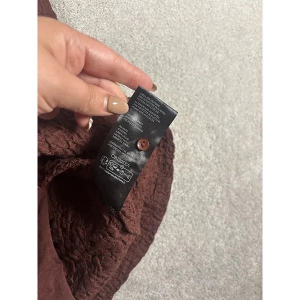 Anthropologie sleeveless textured mini shirt dress brown NWT Liner Collared Xs - Image 12