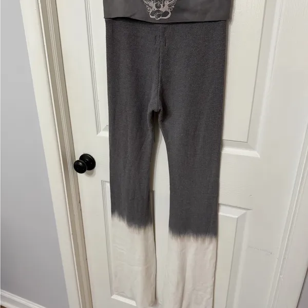 Boys Lie Silver Lining Thermal fold over legging Pants ★ Gray‎ Dip Dye large - Image 7