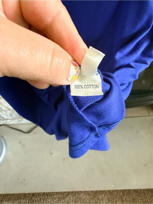 *5 for $45* Royal Blue Maternity Short-Sleeve Mock Neck Top M - Image 5