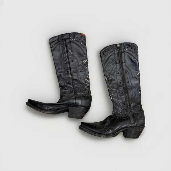 Dan Post Women's Daredevil Studded Tall Western Boots - Snip Toe Size 6 - Image 2