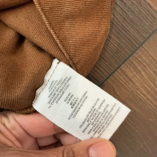 Free People Brown Utility Cropped Military Jacket Button Front Small Boho Field - Image 9