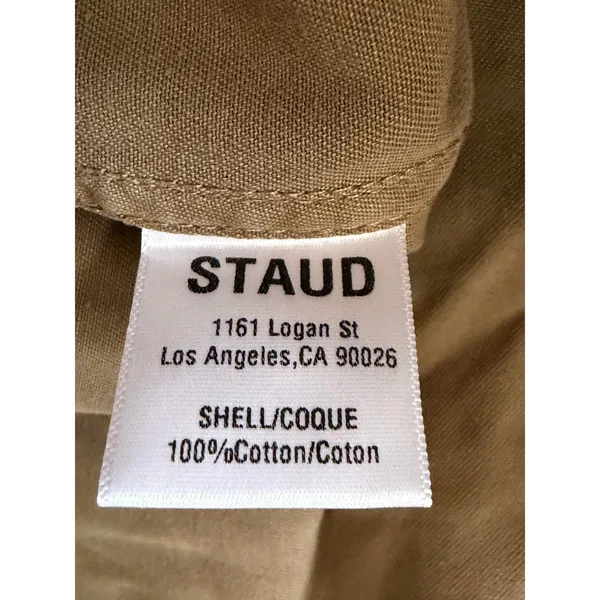 STAUD Cargo Skirt Womens XL NEW Tan Cotton Midi Drawstring Toggle Utility‎ Skirt - Image 4