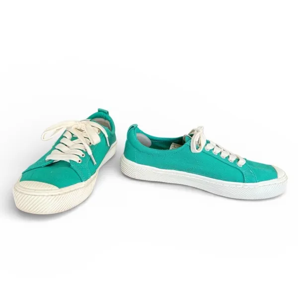Cariuma Oca Low Top Sneakers Green Canvas Lace Up ‎ Shoes Men 8 Women 9.5 - Image 2