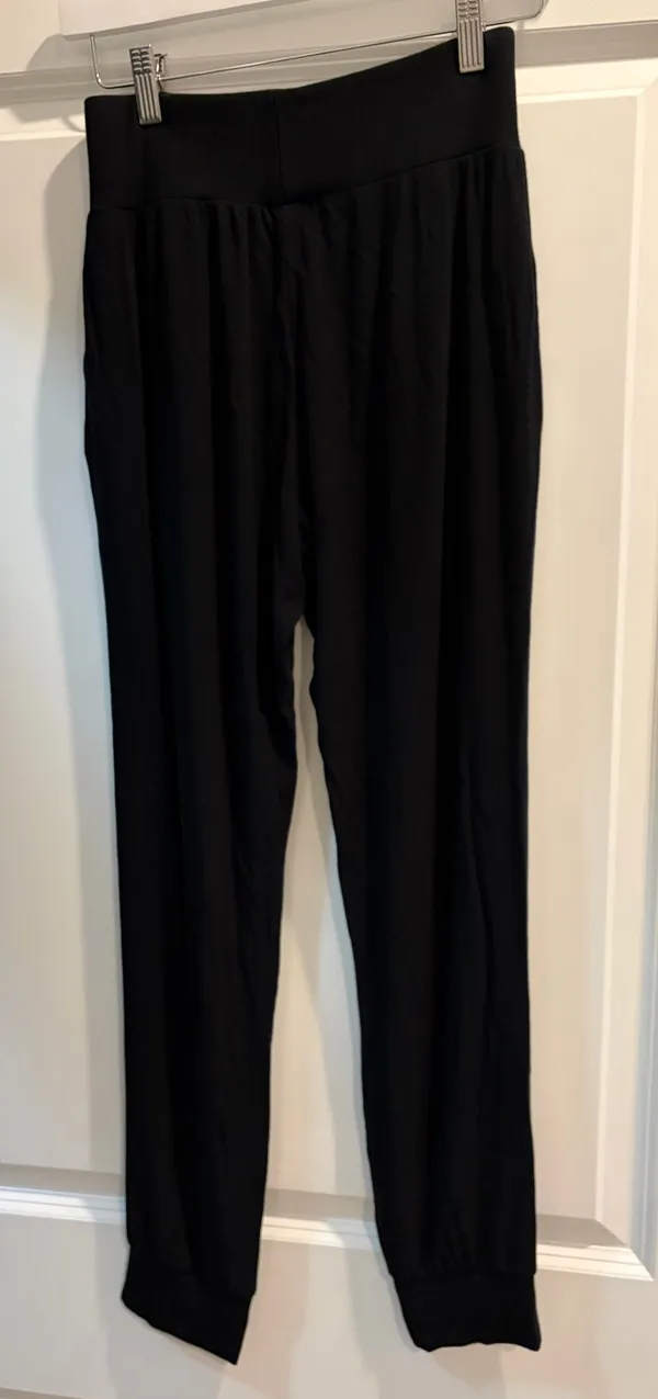 Cozy Earth Black Ribbed Jogger Pants Size XS - Image 3