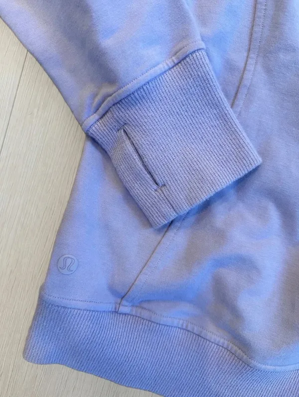 Lululemon Scuba Hoodie Womens Lavender Cotton Fleece Kangaroo Pocket Sz 4 - Image 3