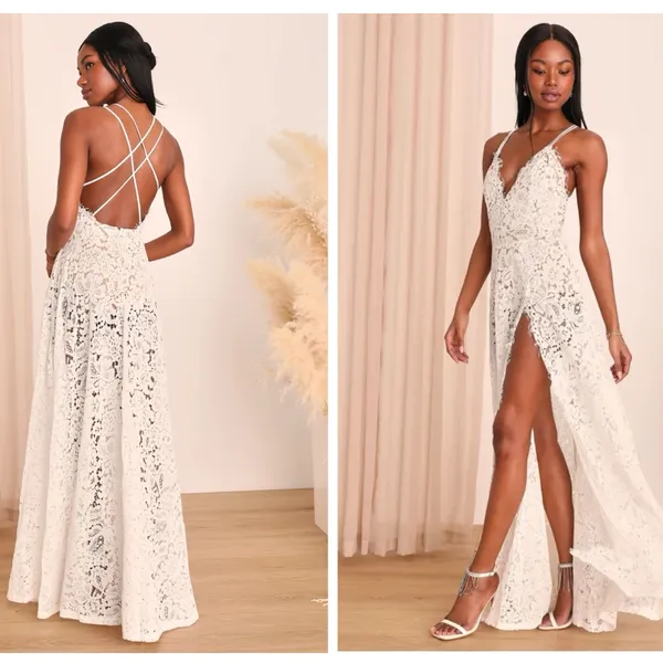 Lulu’s Love of details white lace Dress SZ XS - Image 2
