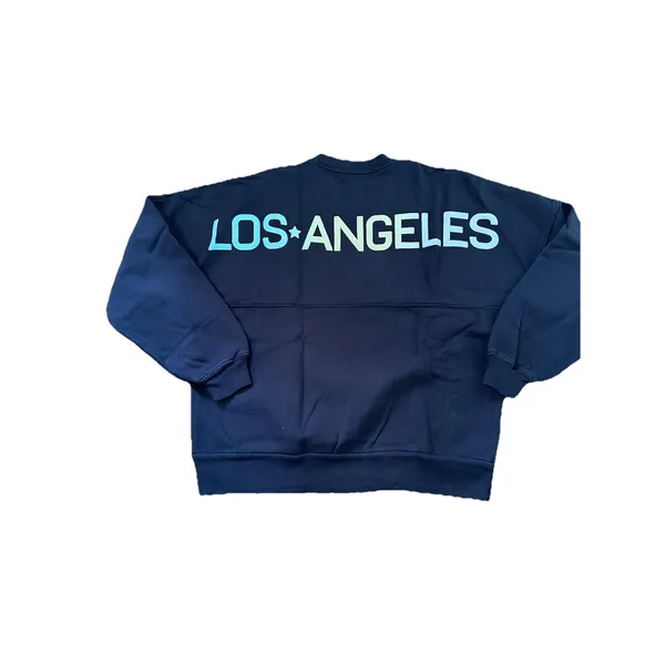 New! Spirit Jersey Women Black Puff Print 'Los‎ Angeles' Sweatshirt, Size L - Image 2