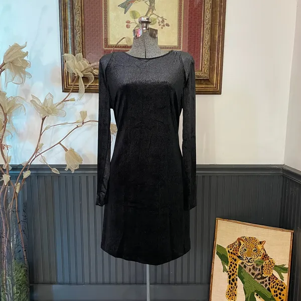 NWT Highline Collective Starry Night Velvet Long Sleeve Mini Dress Sz L 💛🎀 - Image 3