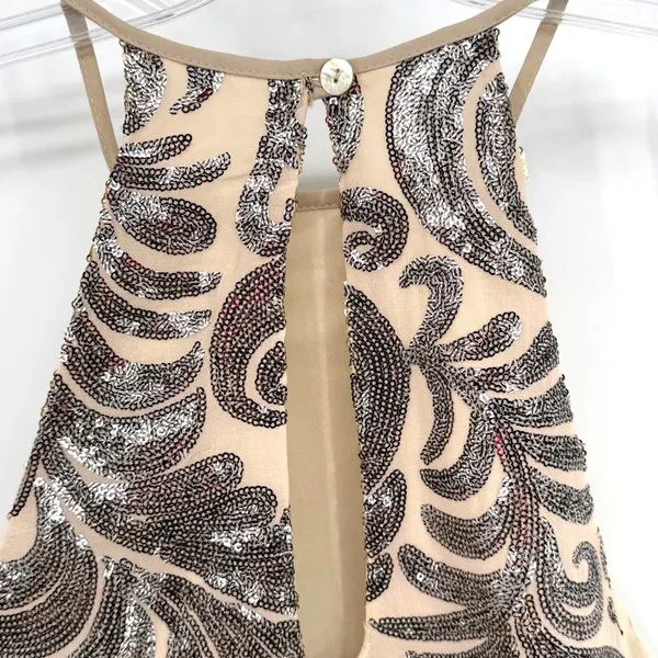 Show Me Your Mumu Gomez Mini Homecoming Dress Women M‎ Silver Sequin Party Boho - Image 9