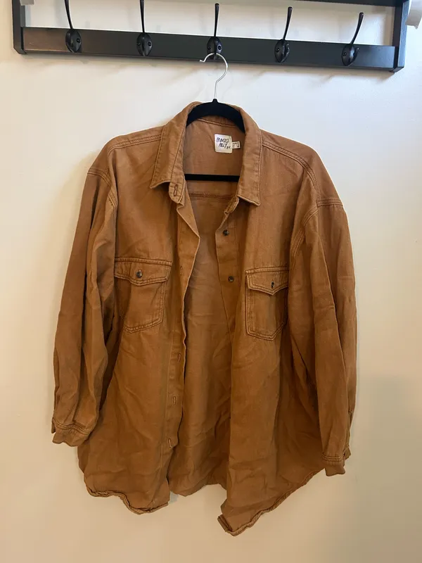 Princess Polly Oversized Button Down Shirt Brown - Image 2