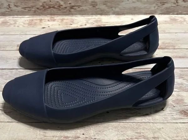 Crocs Sloane Flats Shoes Women's Size 11 Navy Blue Comfort Rubber NWOT - Image 4