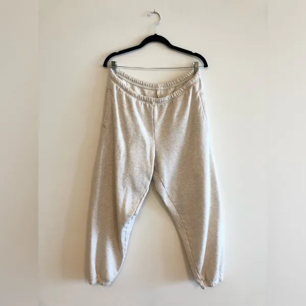 SKIMS Cotton Fleece Classic Oatmeal Heather Jogger Size L - Image 2