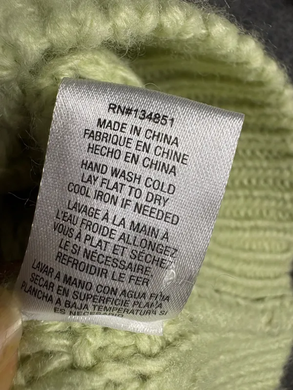 Wayf Light Green Openwork Knit Polo Sweater Size M - Image 8