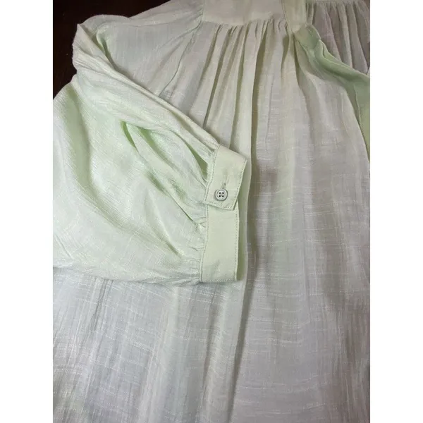 Anthropologie Maeve Brynna Light Green Button up Blouse Dolman Sleeve Women's XS - Image 4