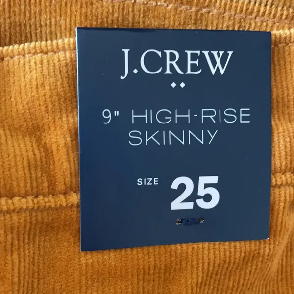 NWT J.Crew 9” High Rise Skinny Corduroy High Rise Jeans Mustard Yellow - Image 6