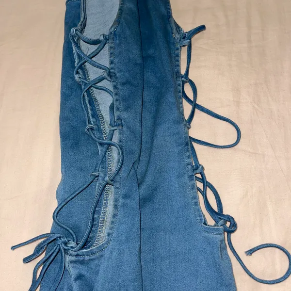 Mebon Denim Dress Blue Size L - Image 6