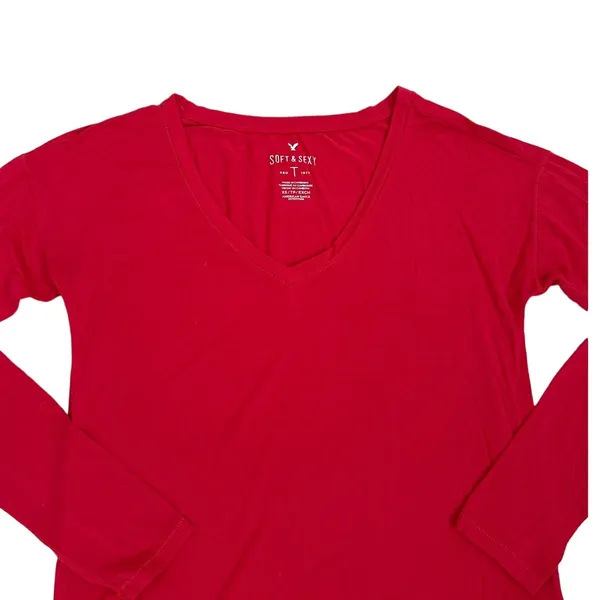 American Eagle Soft & Sexy Long Sleeve Basic Coral Shirt Size XS - Image 2