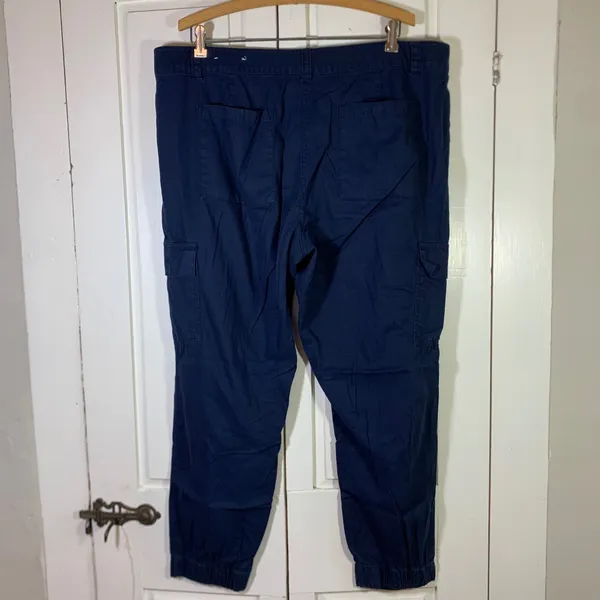 LOFT Outlet Women Blue Cotton Lyocell Cargo Joggers Size 16 Utility Gorpcore - Image 2