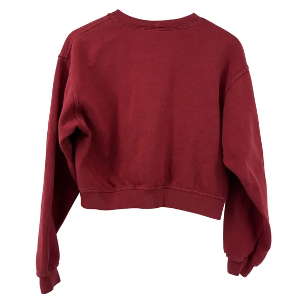 Vintage Levi's‎ Cropped Crew Neck Sweatshirt Red Women L Made in Saipan USA Logo - Image 5