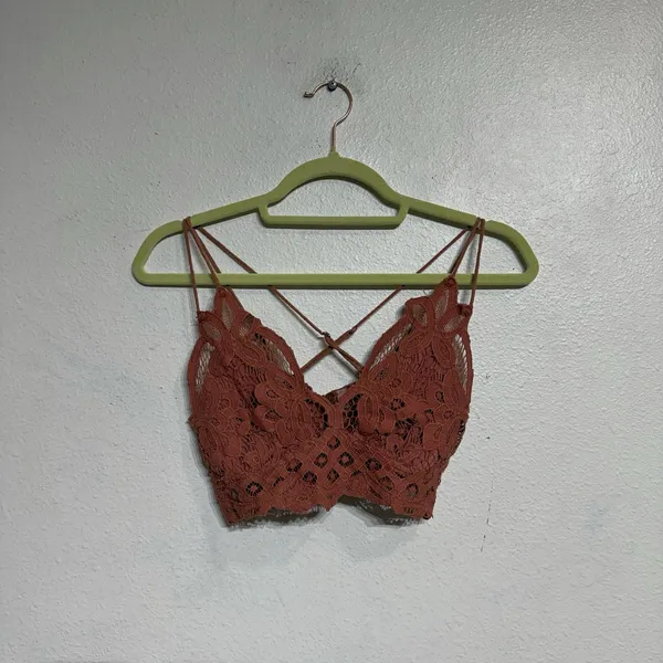 Free People One Copper Adella Crochet Lace Bralette Sz S - Image 2