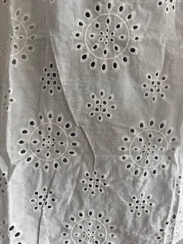 White Crocheted Blouse with Bell Sleeves Size none - Image 3