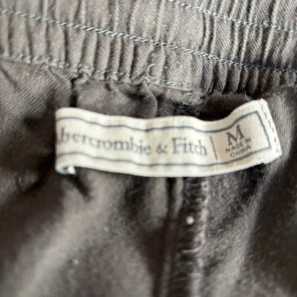 Abercrombie‎ & Fitch Olive Joggers Cargo Pockets Elastic Waist Pants Size Medium - Image 6