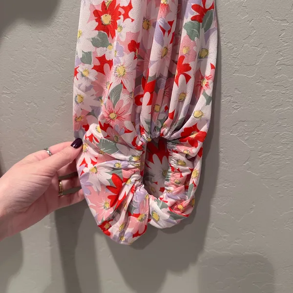Ruby‎ Sees Pink Floral After School Long Sleeve Crop Top Size US 2 - Image 9