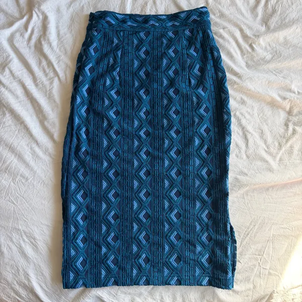 Anthropologie blue knit midi skirt - Image 2
