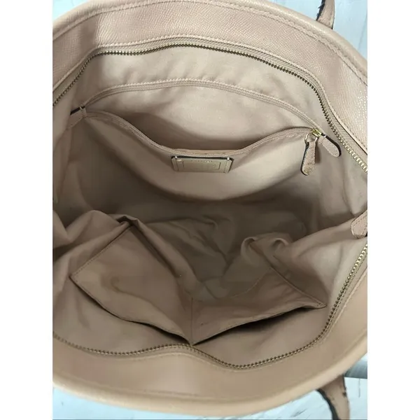 Coach tan toteNude Toned CITY Zip Crossgrain Leather Tote Purse Bag work purse - Image 2
