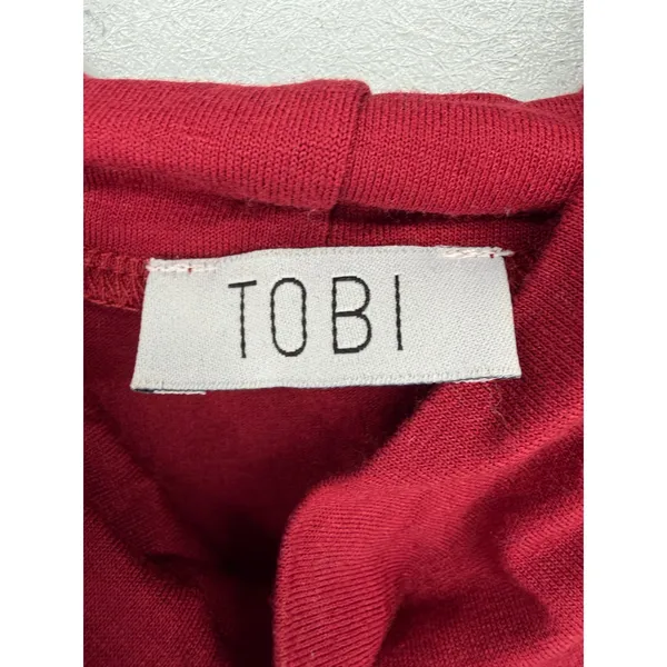 Tobi Womens Crop Top Burgundy Mock‎ Neck Sleeveless Stretch Knit M - Image 4