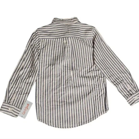 NWT Cat & Jack Boy's Blue/White Striped Shirt Size X-Small - Image 2