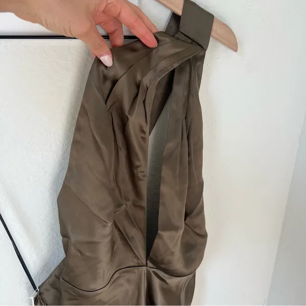 NWT Reformation Dasha Silk One Shoulder Maxi Dress in Morel Brown - Image 7