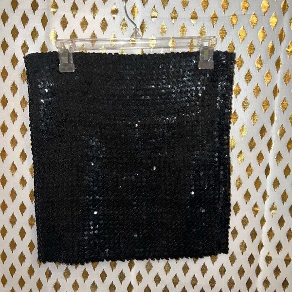 Full sequin black mini skirt size L Black Size L - Image 2