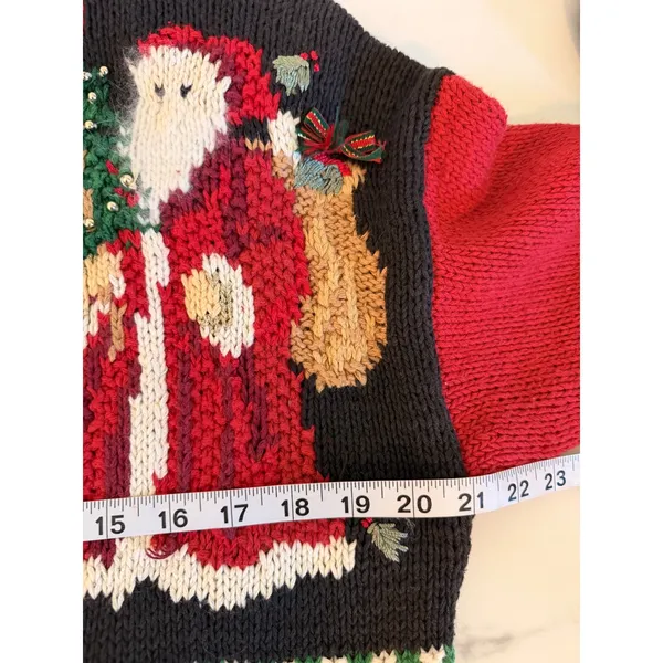 Tiara International Vintage‎ 1998 Christmas Cardigan Sweater Nutcracker Santa L - Image 10