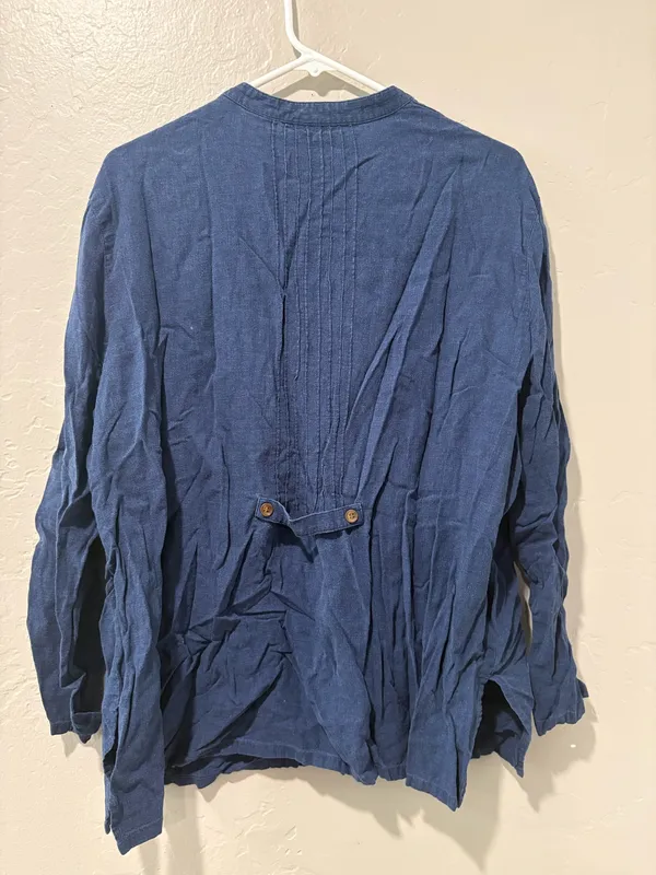 Karen Scott Navy Blue Long Sleeve Button Up - Image 7