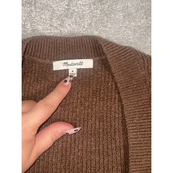 Madewell Square Neck Sweater M Ribbed - Image 4