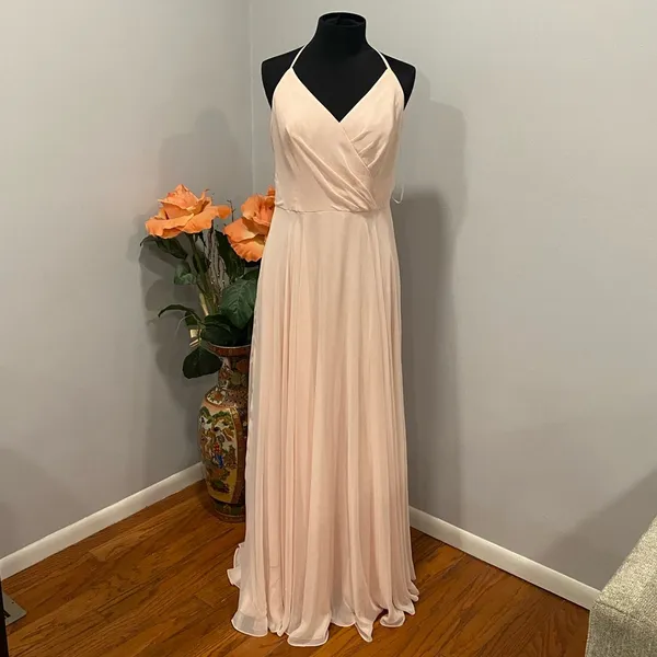 DESSY COLLECTION - Lux Chiffon Ruffled Strap Cutout Wrap Maxi Dress - Image 5