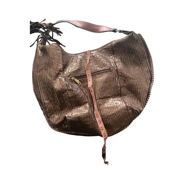 Vintage Y2K Copper Metallic Slouchy Hobo Crescent Shoulder/Crossbody Bag - Image 10