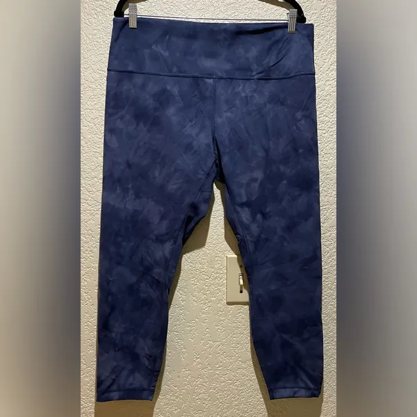 Lululemon Wunder Train High Rise 25” tights Diamond Dye Shade Naval Blue size 18 - Image 7
