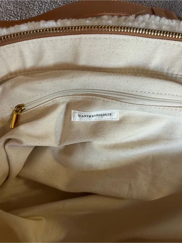 Anthropologie Faux Shearling Tote Bag - Image 8