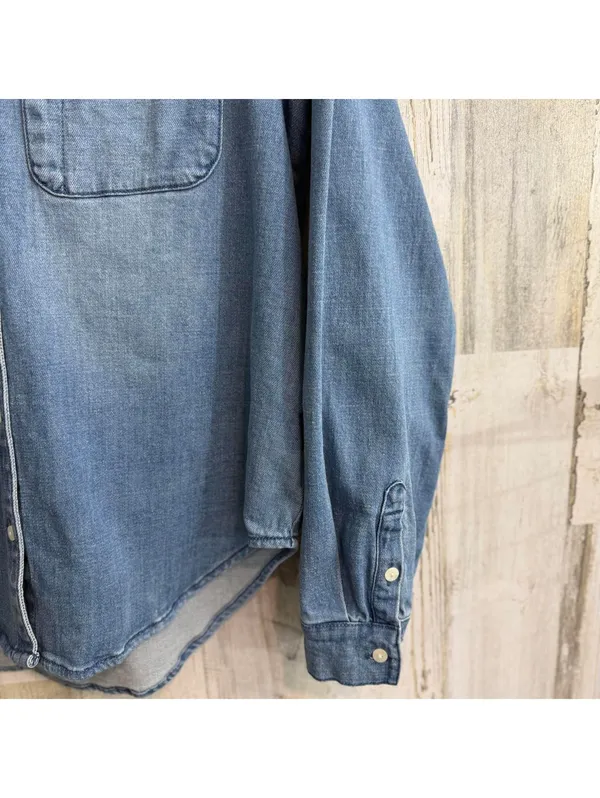 Universal Threads Women’s Small Blue Denim Button Down Shirt Long Sleeve - Image 7