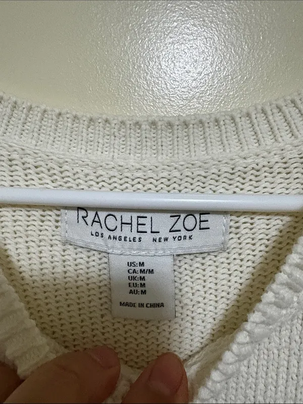 Rachel Zoe Cream and Red Striped Henley Sweater - Image 4