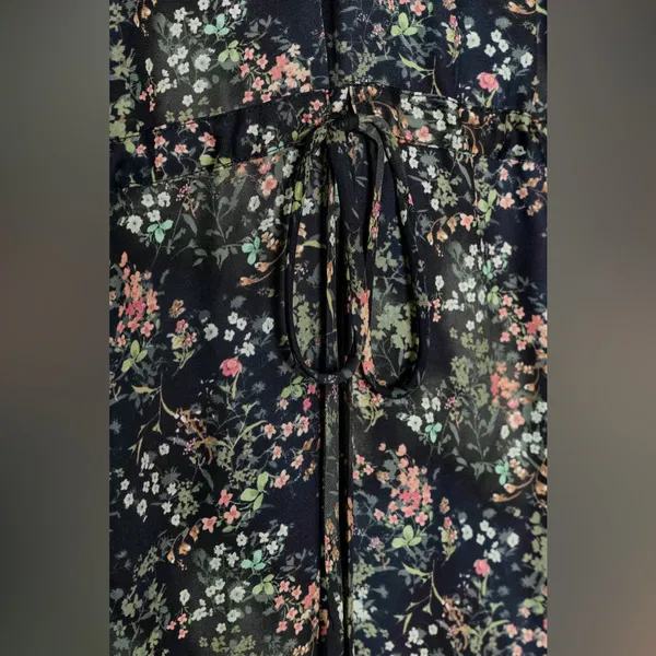 NWT Zara Chic Floral Long Sleeve Dress Midi/Maxi Side Pockets dress Size S - Image 9