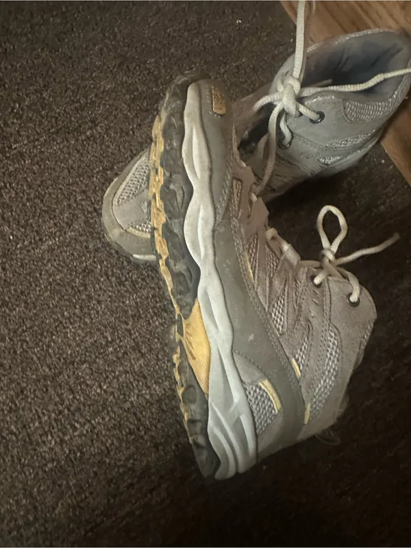 The North Face Women's Gray and Yellow Hiking Shoes - Image 2