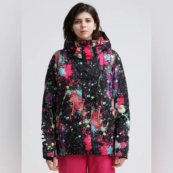 GSOU SNOW Paint Splatter Snowboarding Insulated Jacket Size XS Regular Fit NWOT - Image 2