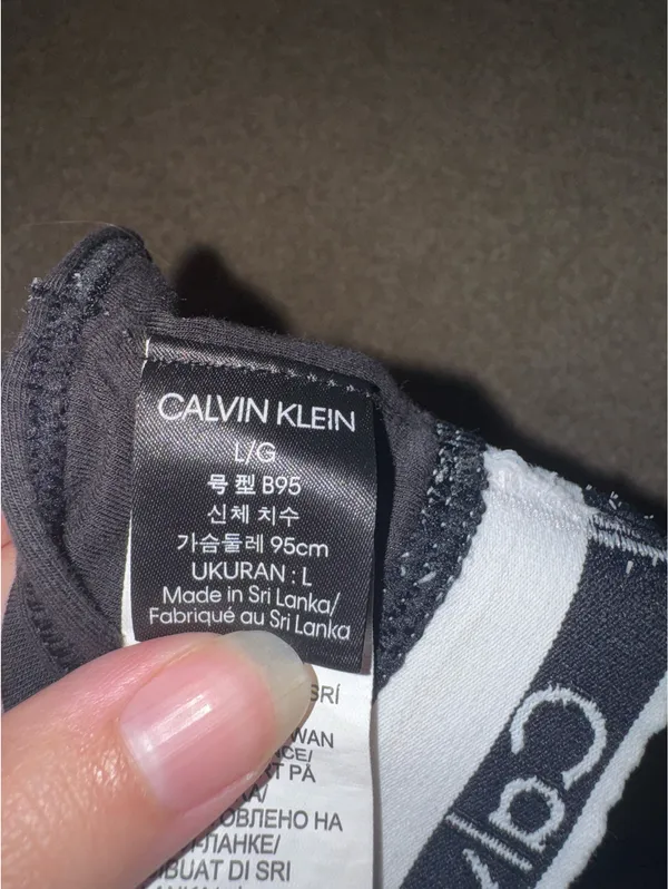 Calvin Klein modern cotton lined bralette Black Logo Band racer back - Image 5