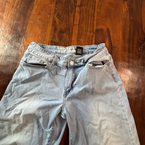 VIP‎ Jeans Womens Size 7/28 Light Wash High Rise Wide Leg Baggy Denim Jeans - Image 10