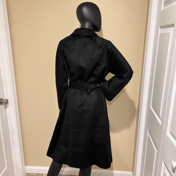 Wool Trench Coat Winter Jacket Parka Bomber Office Coat Wool Jacket Fall Jacket Black - Image 2