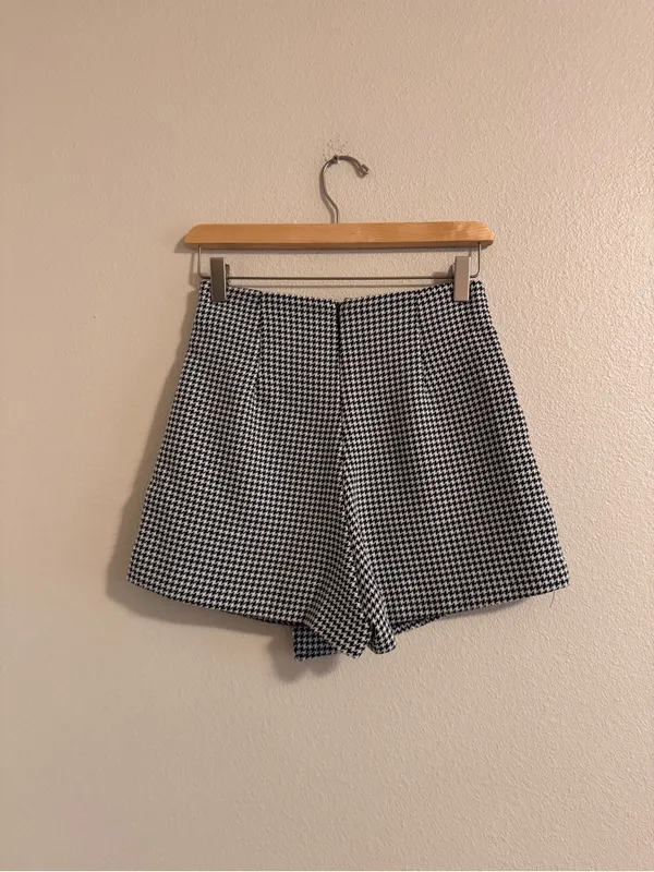 Mustard Seed Black & White Houndstooth Mini Skirt - Image 4